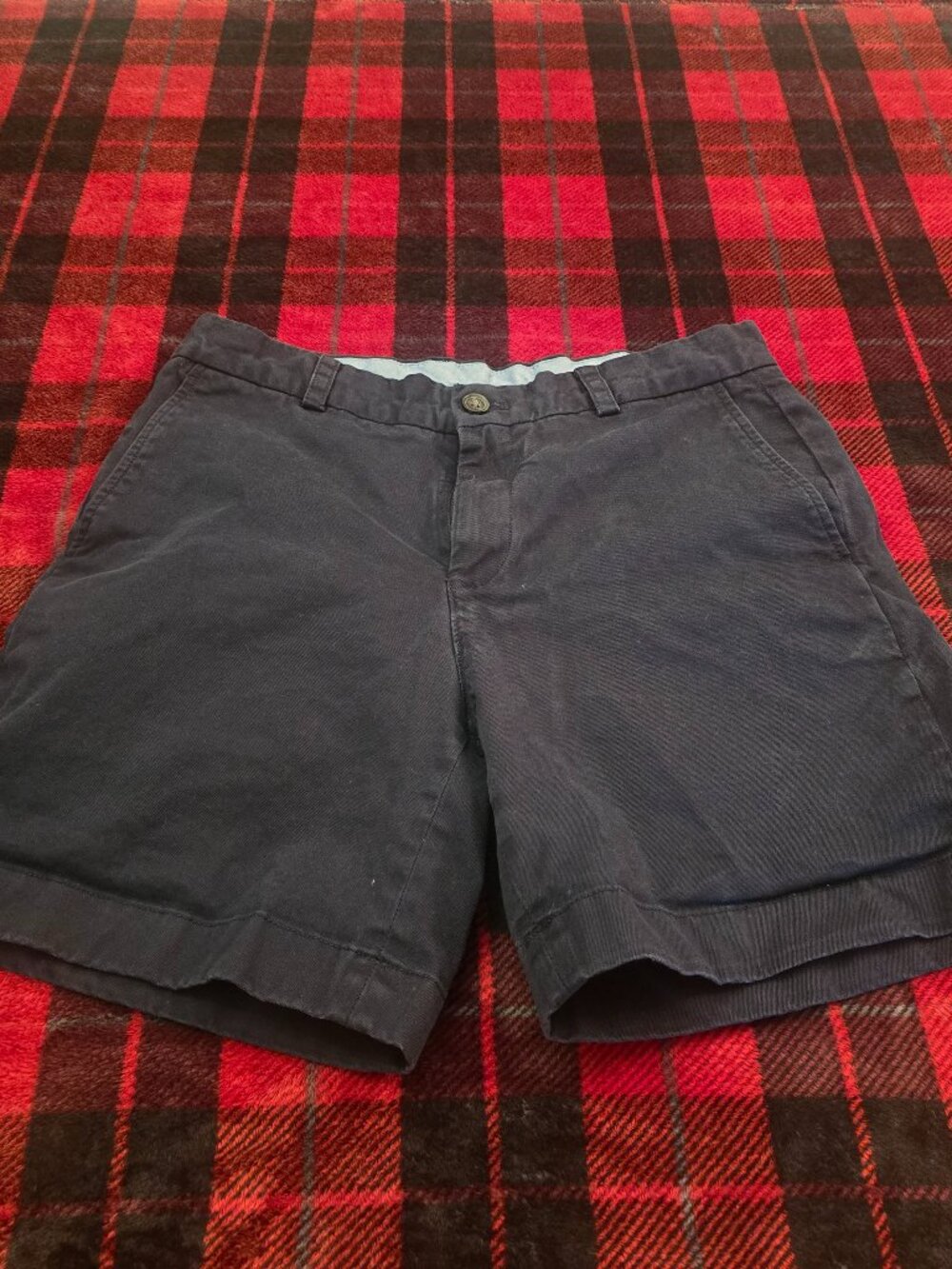 Brooks Brothers Mens Navy Blue Stretch Chino Shorts Size W32